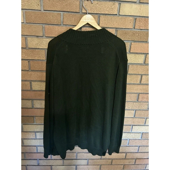 LL Bean Men’s Green Full Zip Long Sleeve Sweater Knit Mock Neck XL-REG - Picture 3 of 4